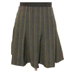 Express Pleated Striped Skirt